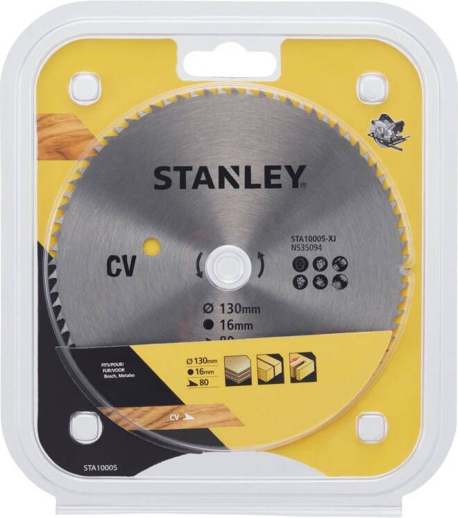 STANLEY – Cirkelzaagblad – 130×16mm – (80) – STA10005-XJ