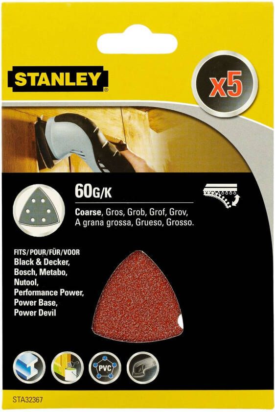 Stanley Schuurpads Detailschuurmachines Sta32367-xj K60 5 Stuks