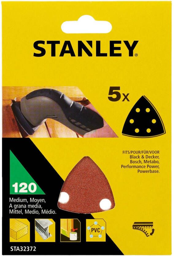 Stanley Schuurpads Detailschuurmachines Sta32372-xj K120 5 Stuks