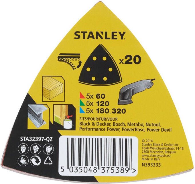 Stanley Schuurpads Detailschuurmachines Sta32397-xj Assorti 20 Stuks