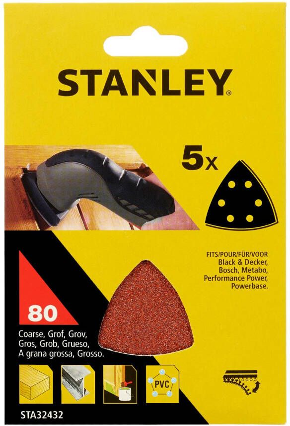 Stanley Schuurpads Detailschuurmachines Sta32432-xj K80 5 Stuks