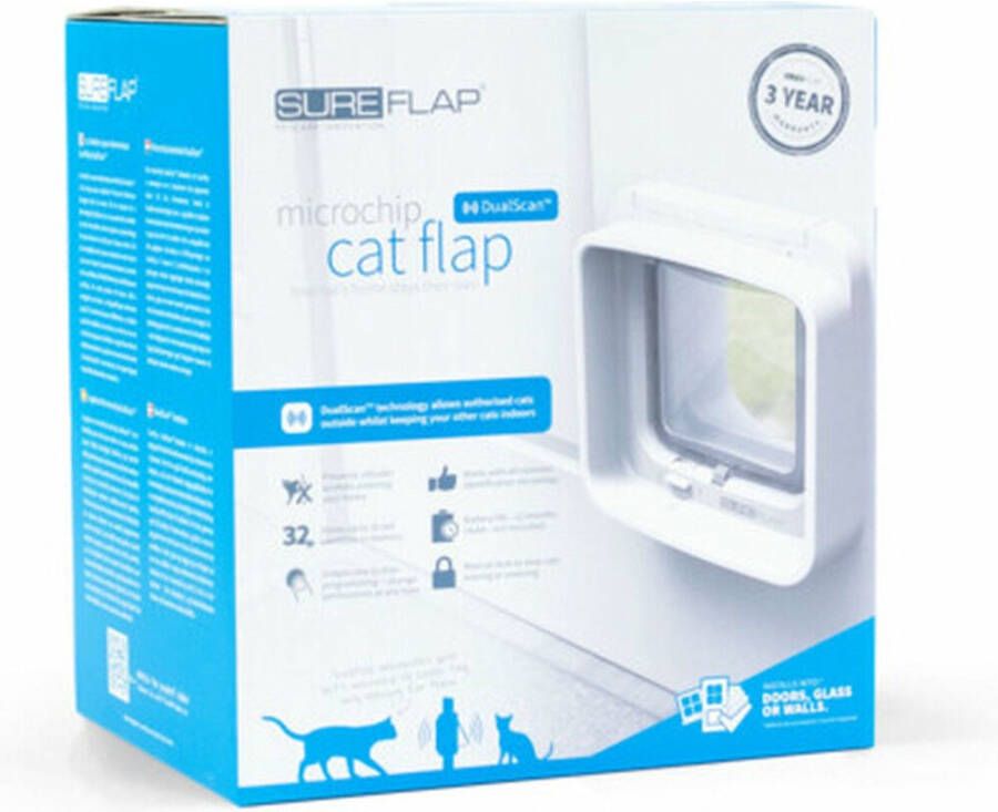 Sure Flap Dualscan Microchip Kattenluik Wit 20 X 20 X 7 Cm