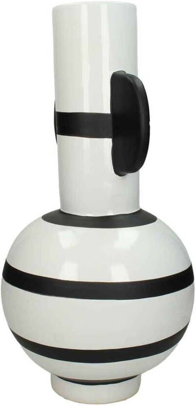 Sfeer voor jou SVJ Home Decorations Vasa Vaas H42 x Ø22 cm Keramiek Wit Zwart