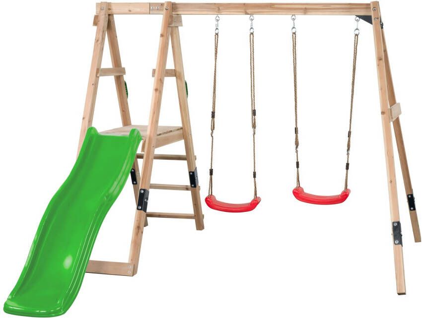 Swing King Swingking Schommel Ava Met Glijbaan Appelgroen 235x274x185cm