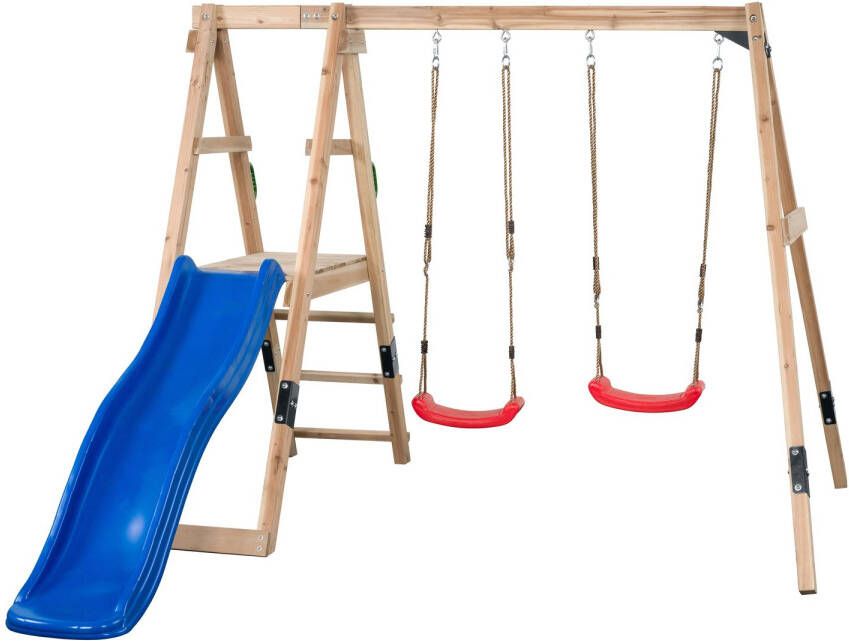 Swing King Swingking Schommel Ava Met Glijbaan Blauw 235x274x185cm