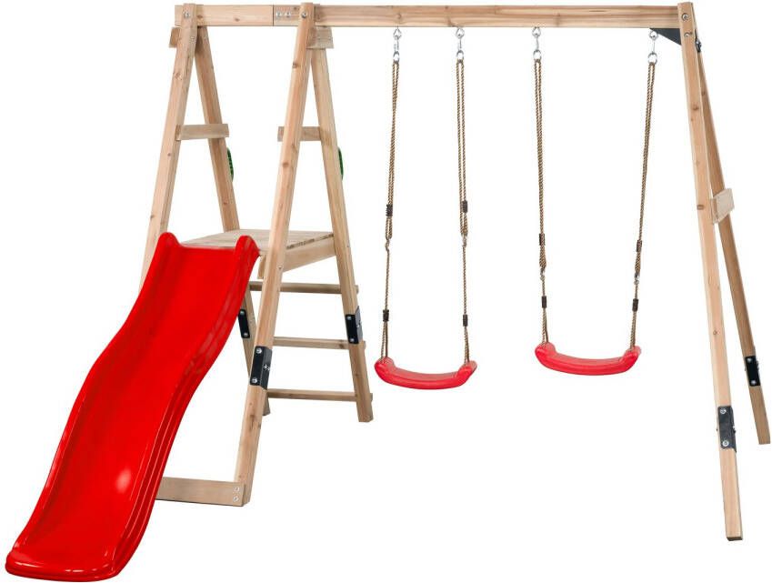 Swing King Swingking Schommel Ava Met Glijbaan Rood 235x274x185cm