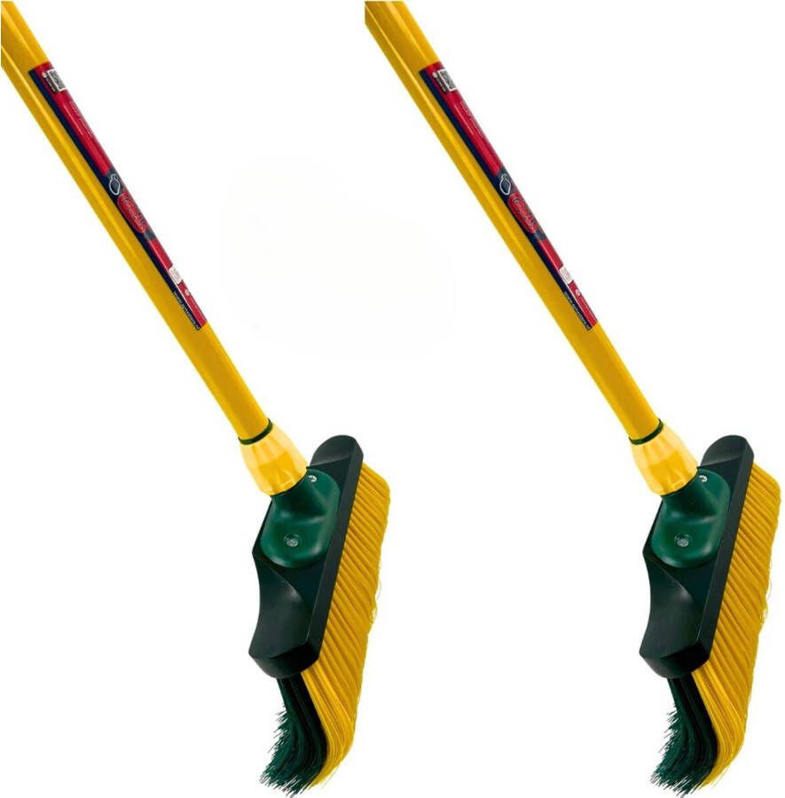 Synx tools Klauwbezem 28cm 2 Stuks Bezem bezems -krallenbezem Telescopische Steel 70 140cm