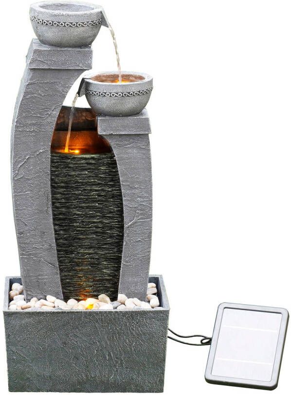 Teamson Home Waterornament Pt-sf0002 Twee Kommen Zonne-energie Grijs