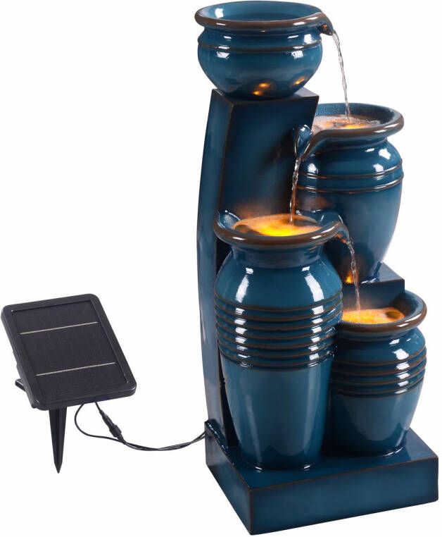 Teamson Home Waterornament Rj-23062b Kom Met 4 Niveaus Zonne-energie Blauw