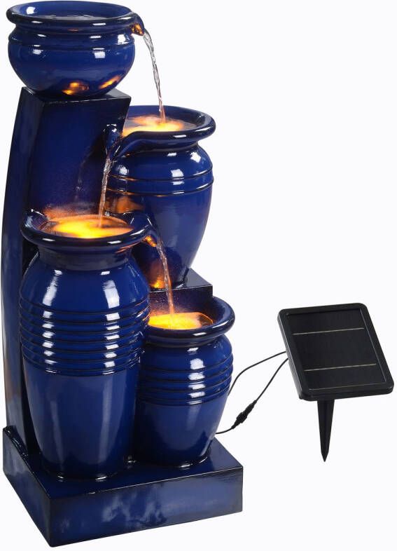 Teamson Home Waterornament Rj-23062n Kom Met 4 Niveaus Zonne-energie Marineblauw