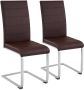 Tectake set van 2 eetkamerstoelen Bettina bruin 402552 - Thumbnail 2