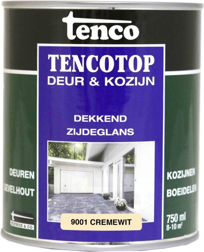 Tenco top Deur & Kozijn Beits Zijdeglans Crèmewit 9001 0 75l