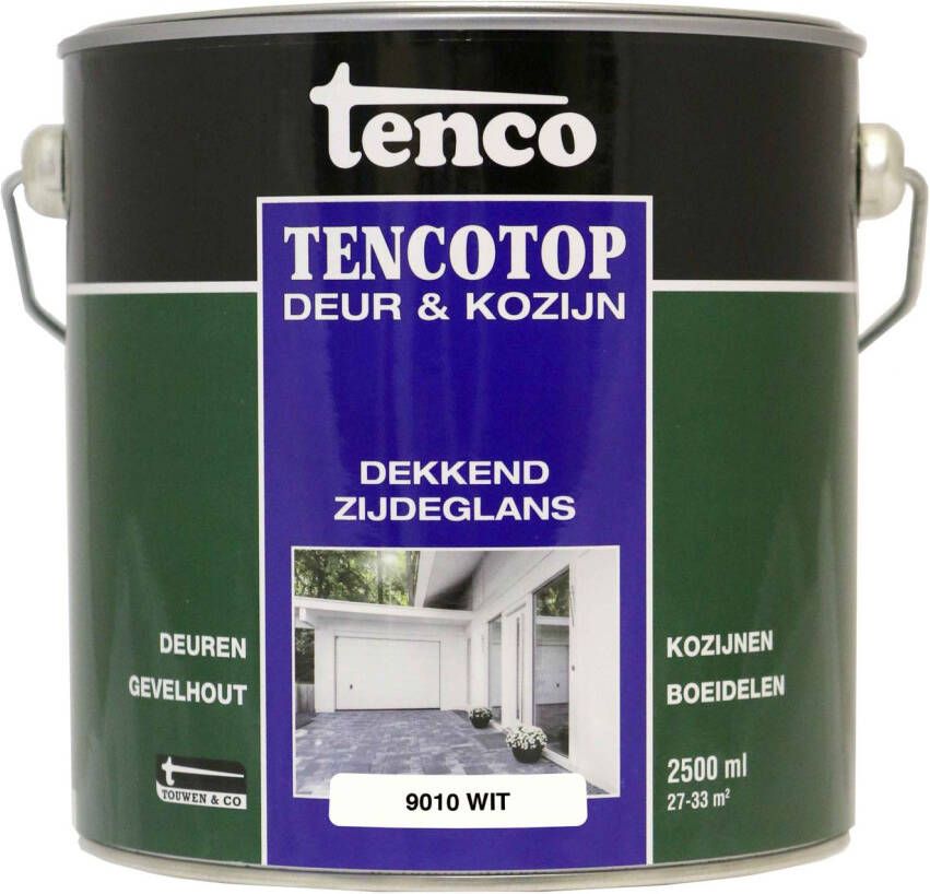 Tenco top Deur & Kozijn Beits Zijdeglans Wit 9010 2 5l