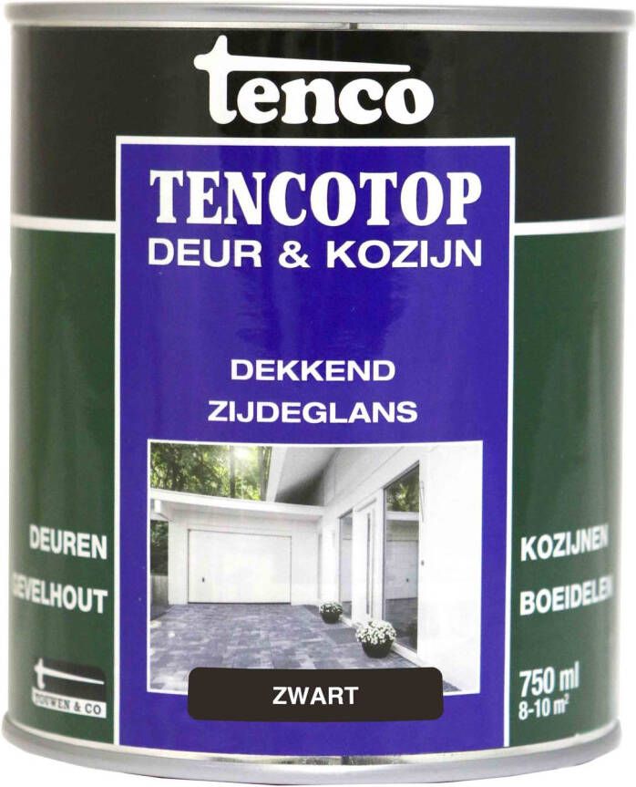 Tenco top Verfbeits Deur & Kozijn Dekkend Zijdeglas Zwart 0 75l