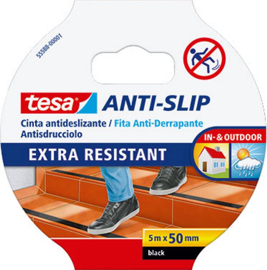 Tesa Anti-sliptape 50mm 5m Zwart