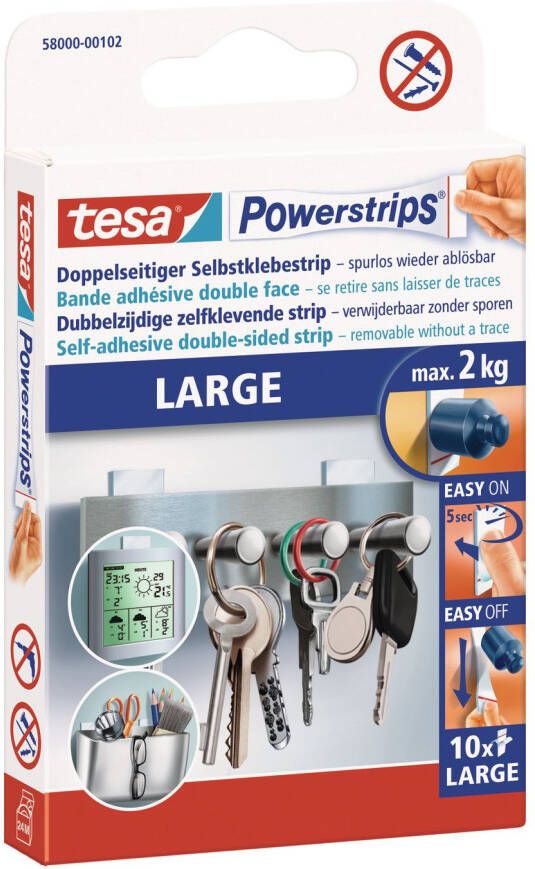 Tesa Dubbelzijdige Duct Tape Powerstrip Large 10 Stuks