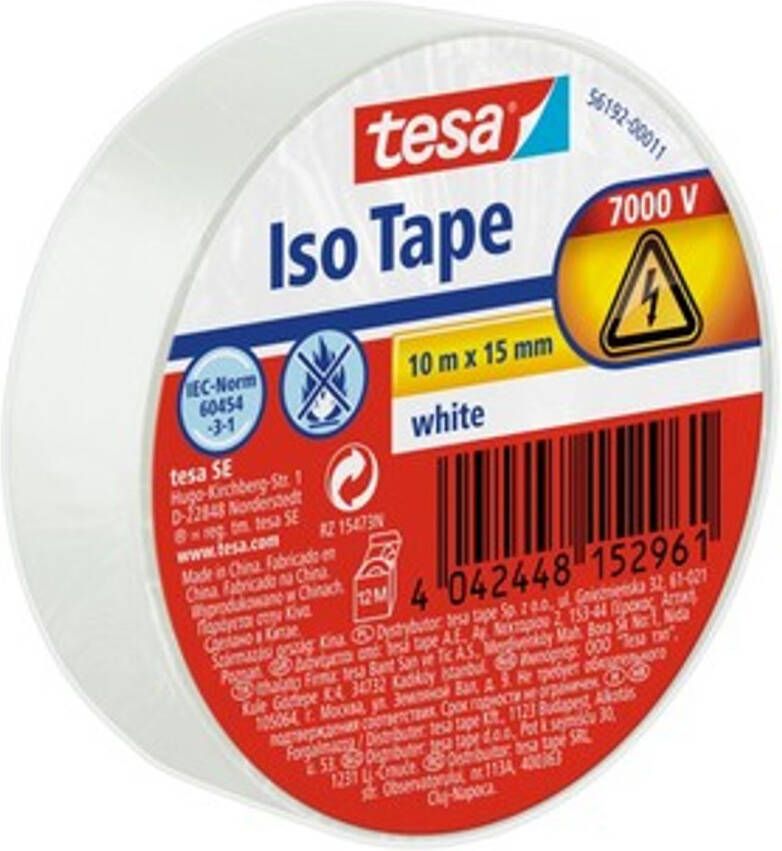 Tesa Isolatietape Iso Tape Pvc Wit 10mx15mm