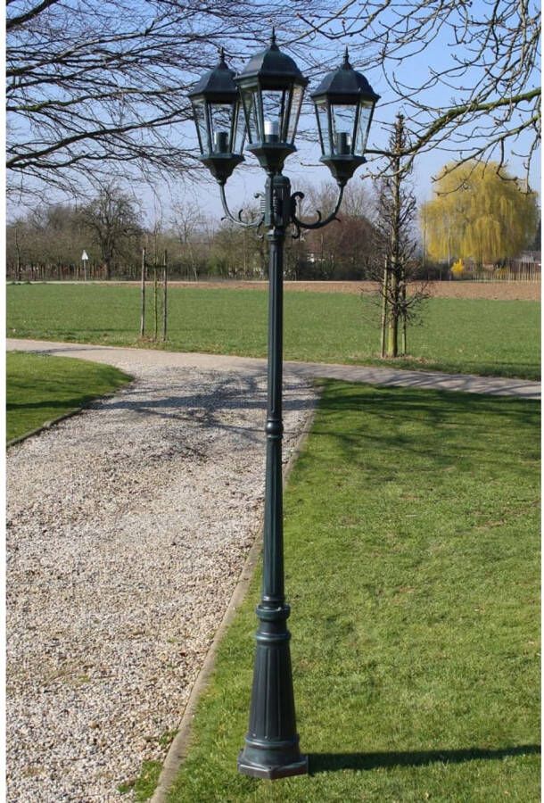 VIDAXL Klassieke Tuinlantaarn 230 Cm 3 Lichtpunten Gietaluminium