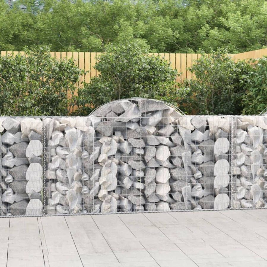 The Living Store Gabion Schanskorf Decoratieve Geluidsisolerende Tuinbarrière 200x50x100 120 cm Zilver