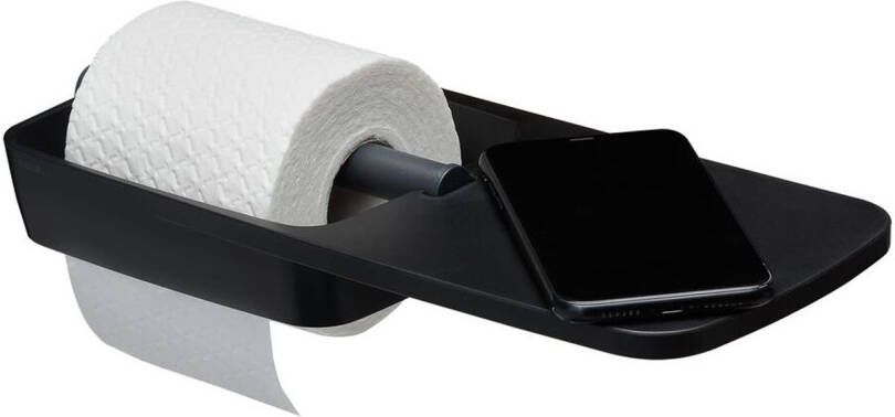 Tiger Tess toiletrolhouder met planchet zwart antraciet