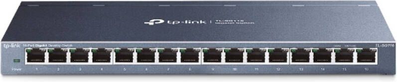 TP-Link TL-SG116 16-Port Gigabit Desktop Switch Zwart - Foto 3