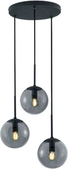 Trio Moderne Hanglamp 3-lichts Balini Glas Zwart