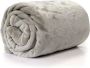 Unique Living Plaid deken fleece licht grijs polyester 130 x 180 cm - Thumbnail 2