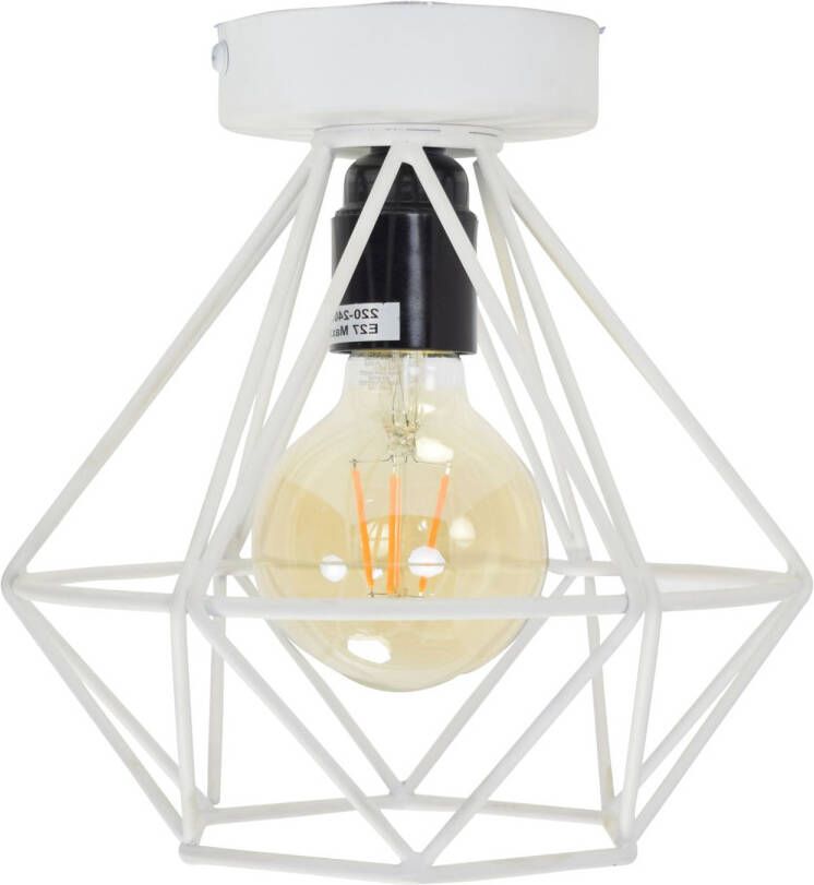 Loft42 Urban Interiors Plafondlamp Wire 22cm Mat Wit