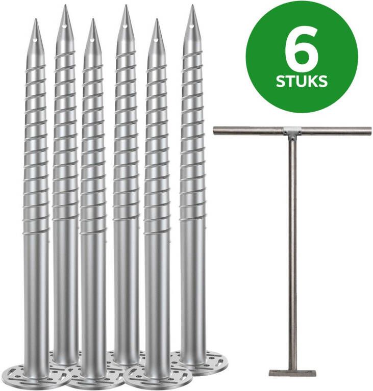 VDSF Schroeffundering Doe-het-zelf Pakket 100cm – 6 Stuks Schroefpaal