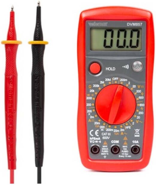 Velleman Digitale Multimeter Ac dc-spanning Lcd Ipx0 Abs 40 X 155 X 74 Mm Grijs