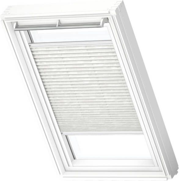 VELUX Manueel Lichtdoorlatend Plisségordijn White Line Fhl P04 1256swl Klassiek Wit Bloemenprint