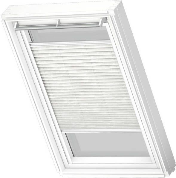 VELUX Manueel Lichtdoorlatend Plisségordijn White Line Fhl Pk08 1256swl Klassiek Wit Bloemenprint