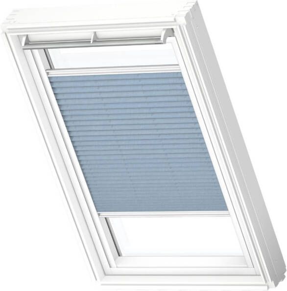 VELUX Manueel Lichtdoorlatend Plisségordijn White Line Fhl Sk06 1286swl Jeansblauw