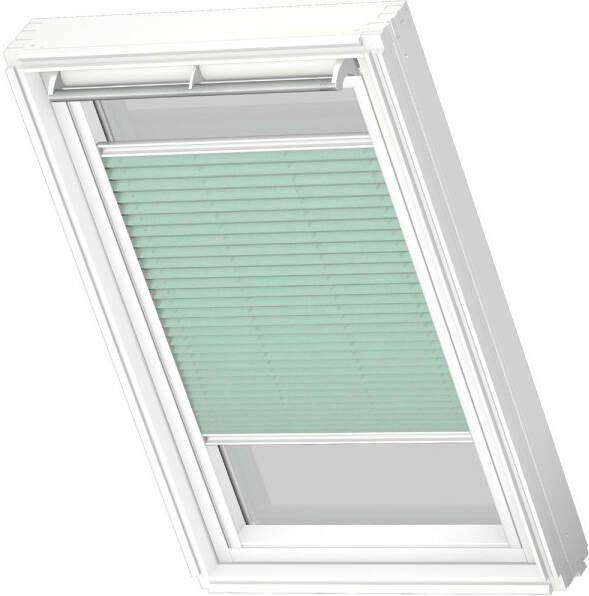 VELUX Manueel Lichtdoorlatend Plisségordijn White Line Fhl U08 1281swl Muntgroen