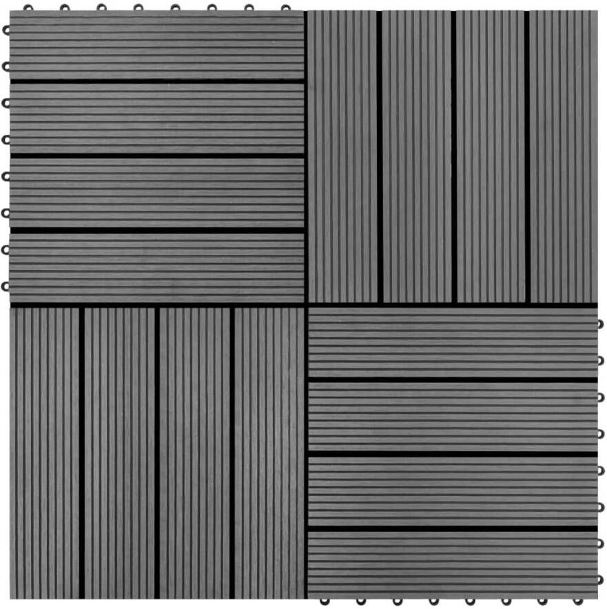 VidaXL 22 st Terrastegels 30x30 cm 2 m² HKC grijs