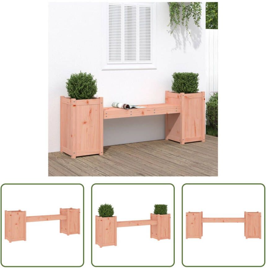 The Living Store Bankje met plantenbakken Douglashout 180x36x63 cm 2-in-1 ontwerp