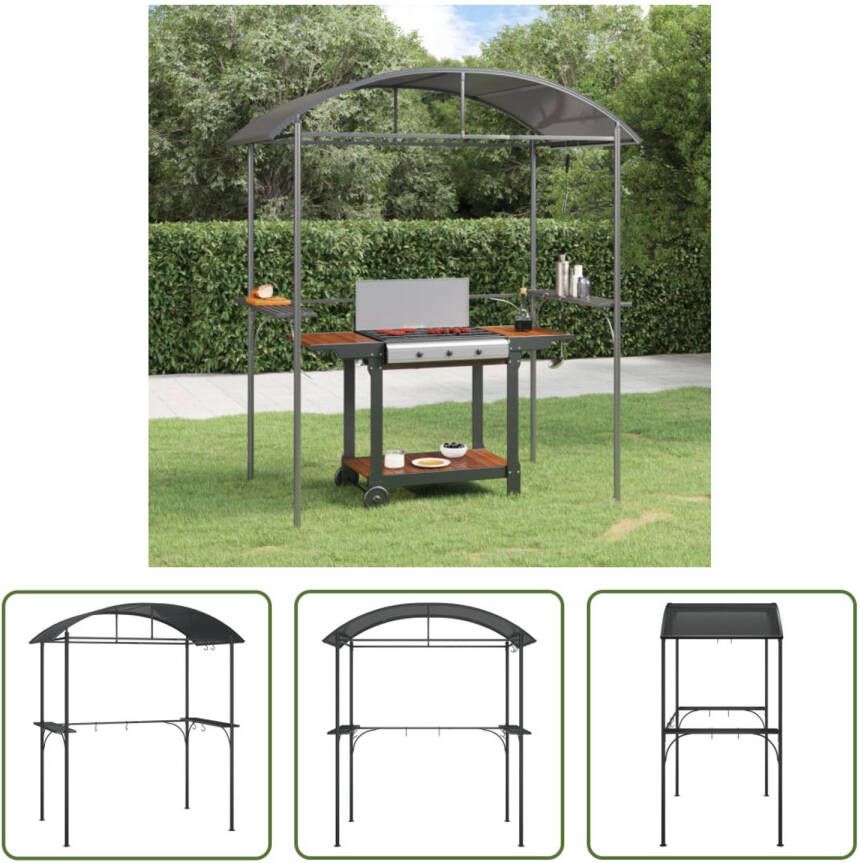 VIDAXL Barbecuetent Staal Pc-bord Dak 220 X 115 X 230 Cm Antraciet