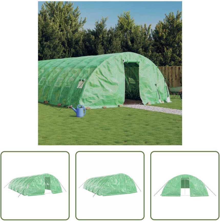 VIDAXL Broeikas 10x5x2.3m Groen Pe En Gegalvaniseerd Staal