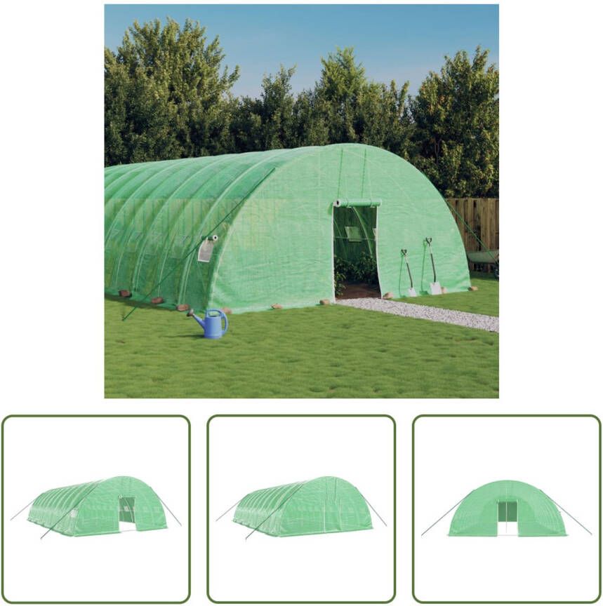 VIDAXL Broeikas 10x6x2.85m Groen Polyethyleen (pe) En Gegalvaniseerd Staal