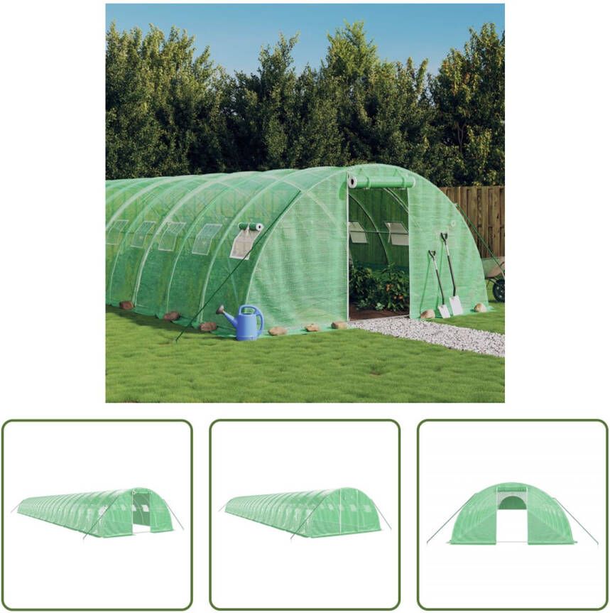 VIDAXL Broeikas 22x4x2 M Groen Pe Gegalvaniseerd Staal