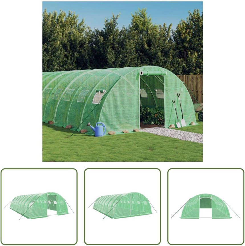 VIDAXL Broeikas Groen 8 X 4 X 2 M Pe En Gegalvaniseerd Staal