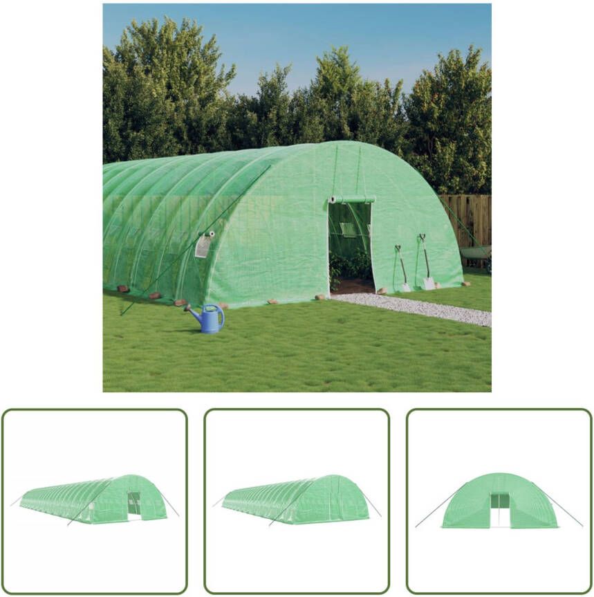 VIDAXL Broeikas Xl Pe En Gegalvaniseerd Staal 24 X 6 X 2.85 M Groen