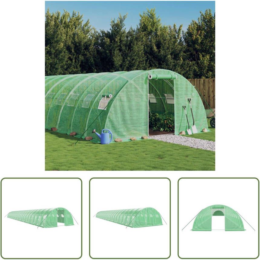 VIDAXL Broeikas Xxl Groen Pe + Gegalvaniseerd Staal 24 X 4 X 2 M