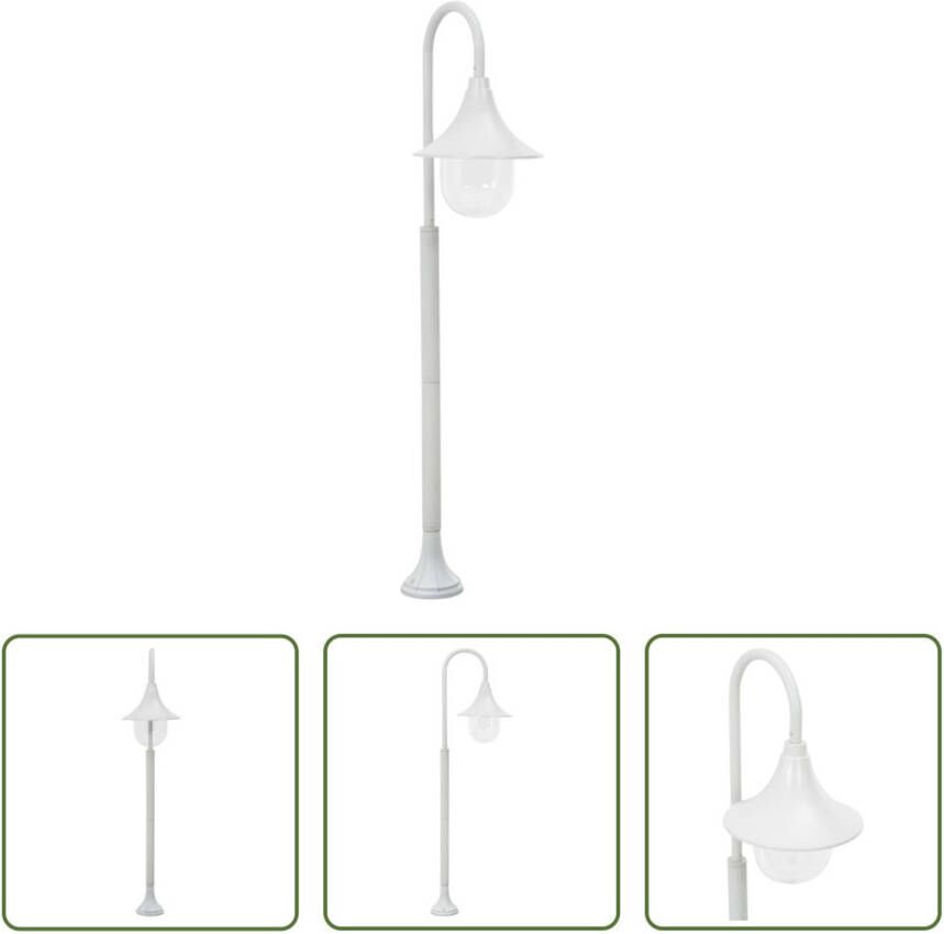 VIDAXL Buitenverlichting Tuinlantaarn 120 Cm Wit Aluminium En Pvc