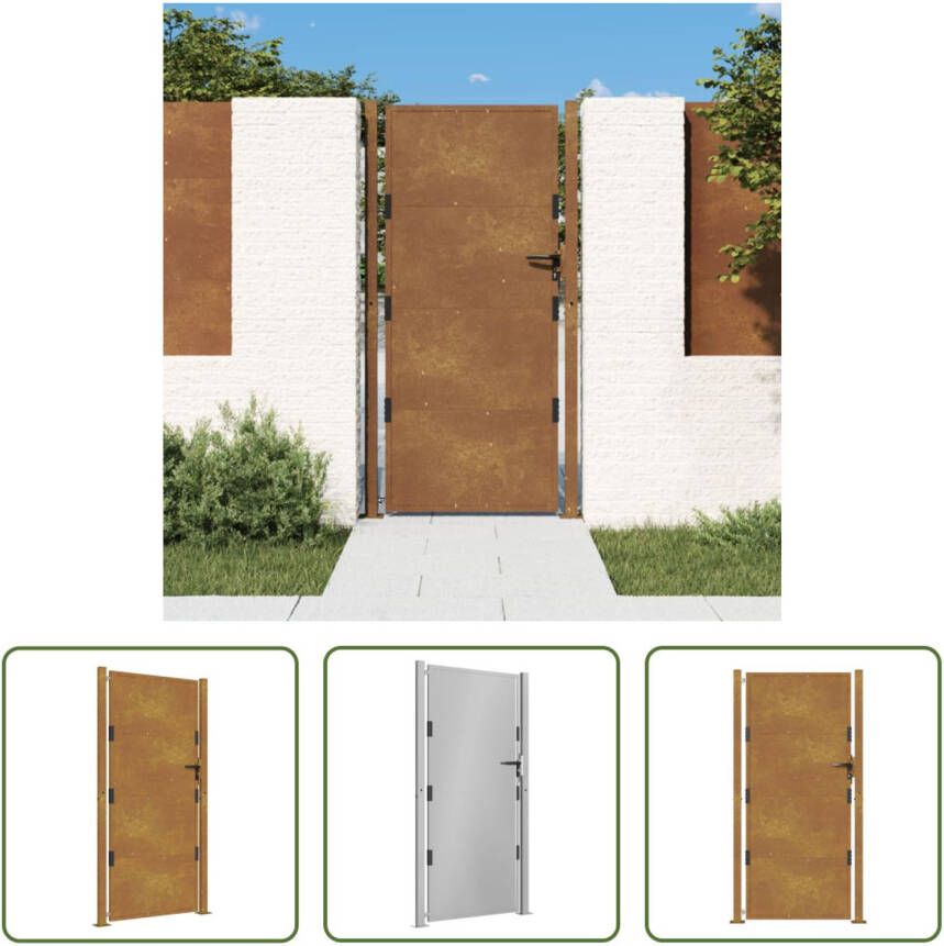 The Living Store Cortenstalen Tuinpoort 105x205 cm Roestkleurig