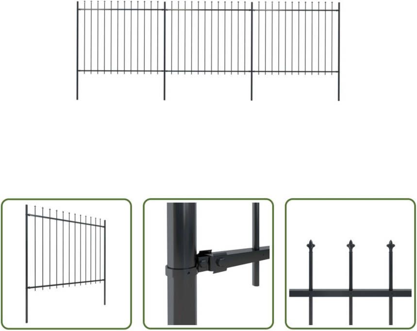VIDAXL Decoratief Tuinhek Zwart 510 X 200 Cm Inclusief Montagematerialen