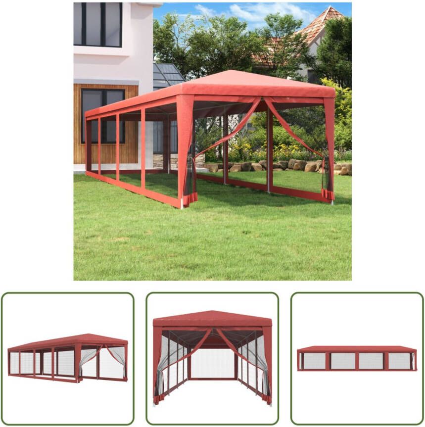 The Living Store Evenementententen 300 x 1200 x 260 cm Rood HDPE en IJzer