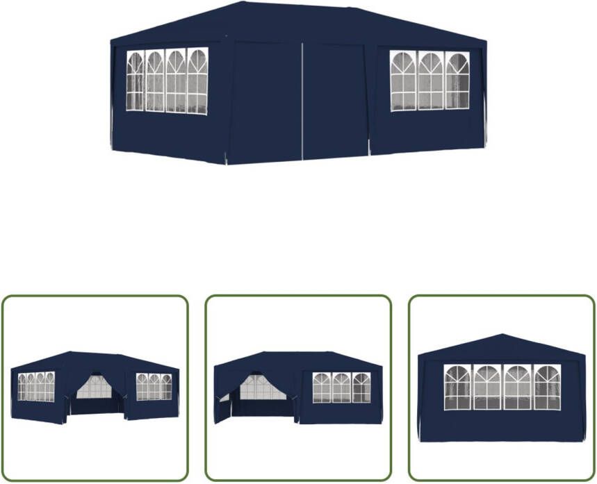 The Living Store Feesttent 4x6m Blauw Uv- en waterbestendig