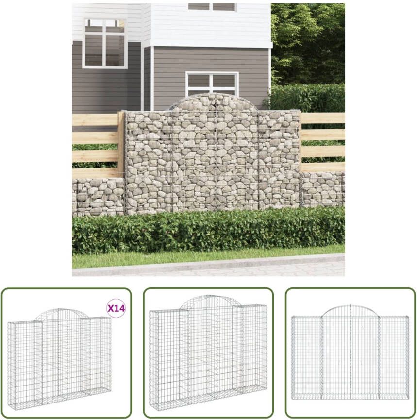 The Living Store Gabion Schanskorf 200x30x140 160 cm Duurzaam stabiliserend en decoratief met 3.5 mm draad Inclusief 14 schanskorf haken