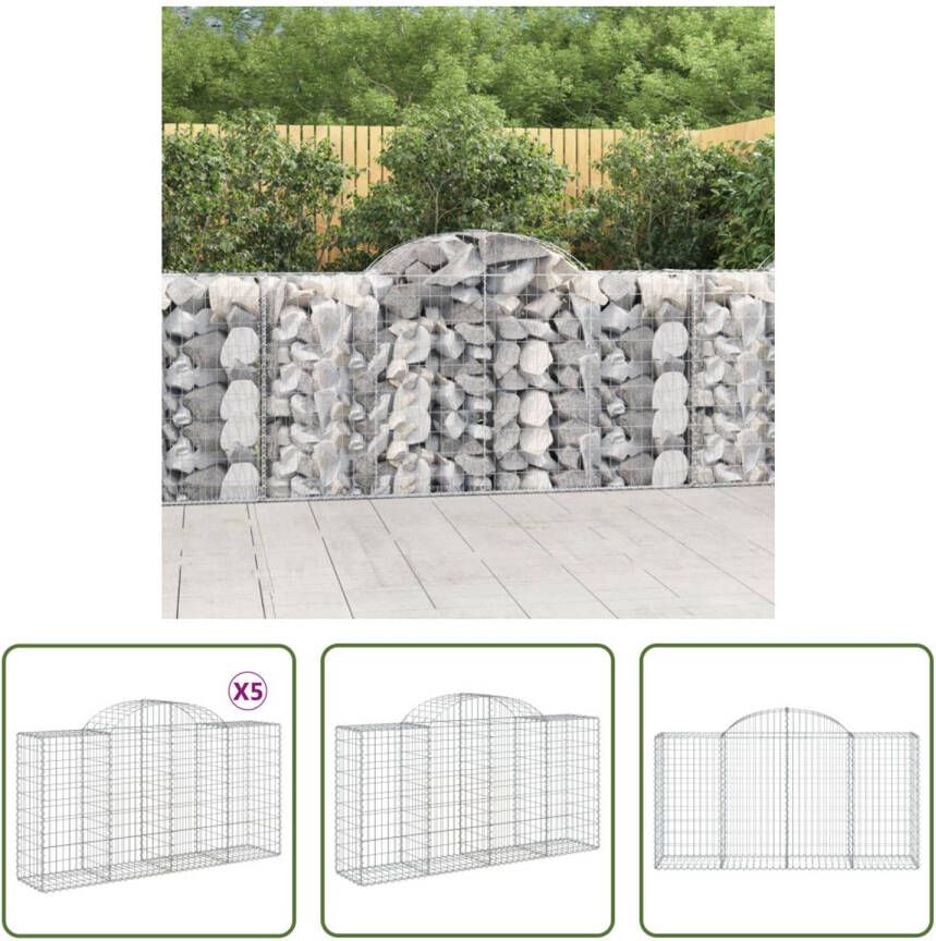 The Living Store Gabion Schanskorf Decoratieve Geluidsisolerende Tuinbarrière 200x50x100 120 cm Zilver